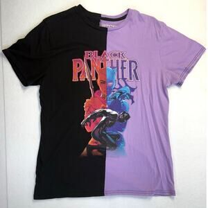 MARVEL Black Panther T Shirt Large Purple & Black Unisex Adult